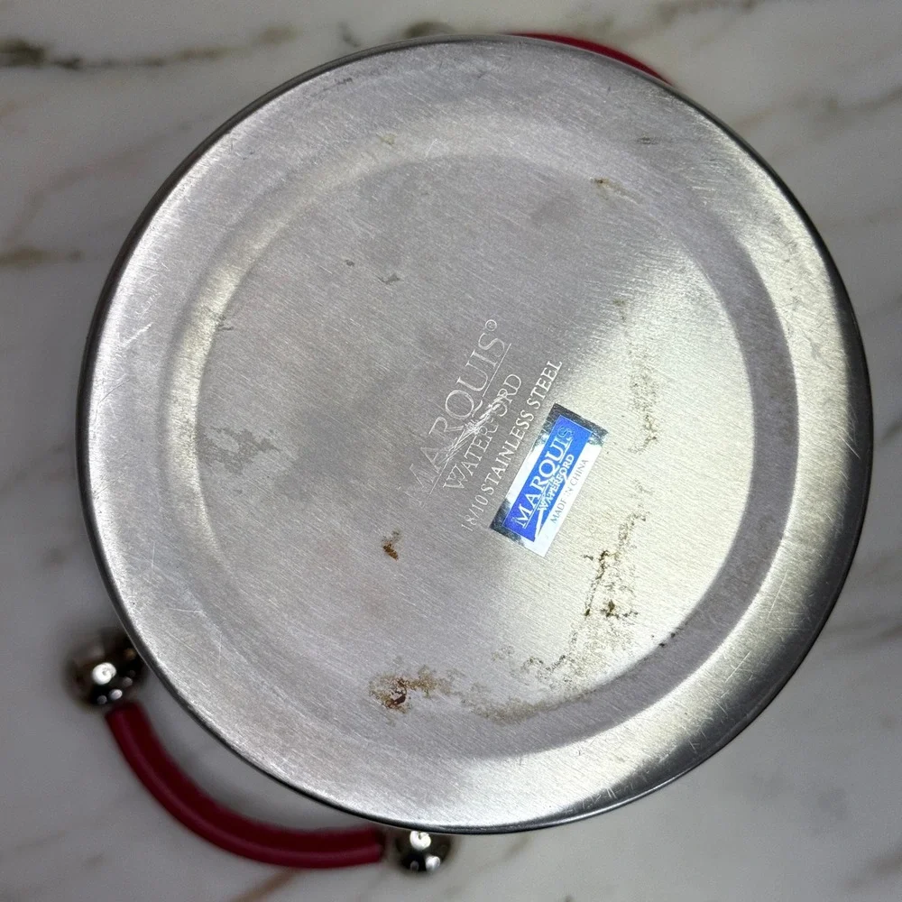 Waterford Marquis Champagne Bucket Stainless Steel Red Handles